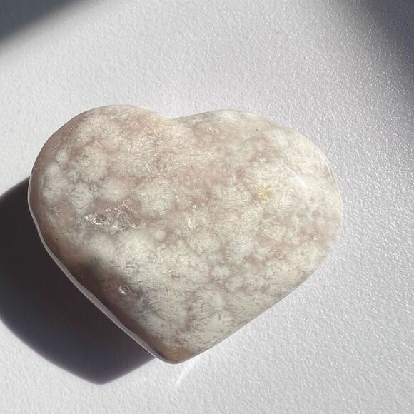 Flower Agate‎ Heart Carving (#10) - Picture 5 of 9